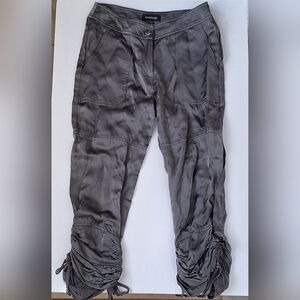 bebe Y2K Satin Parachute Pants Cargo Jogger Crop Low Rise Pirate Harem Boho XS/S